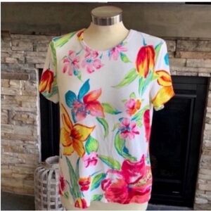 Lauren Ralph Lauren Bold Print Fitted Short Sleeve Tee